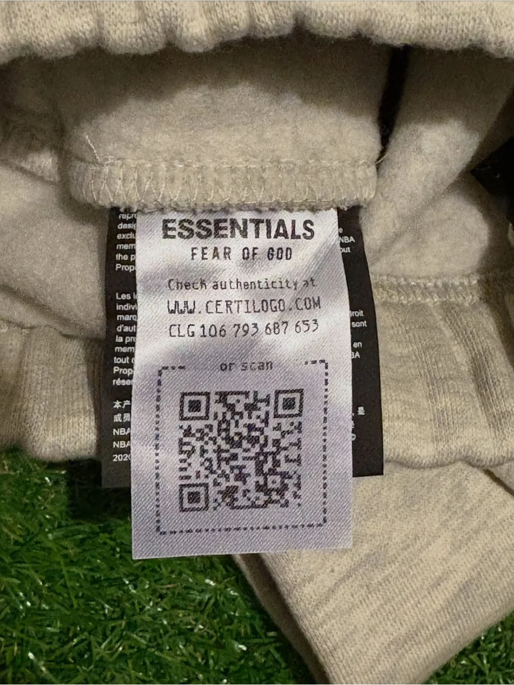Essentials Fear of God NBA Grey Uncuffed Pants